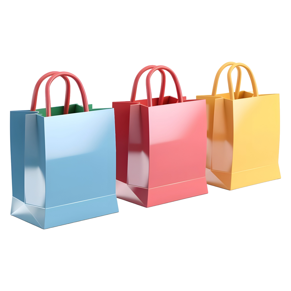 AI generated 3D Rendering of a Shopping Bag on Transparent Background - Ai Generated png
