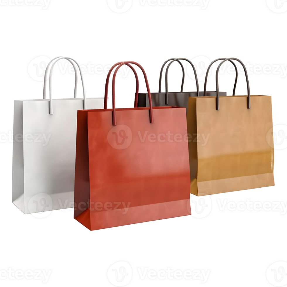 AI generated 3D Rendering of a Shopping Bag on Transparent Background - Ai Generated png
