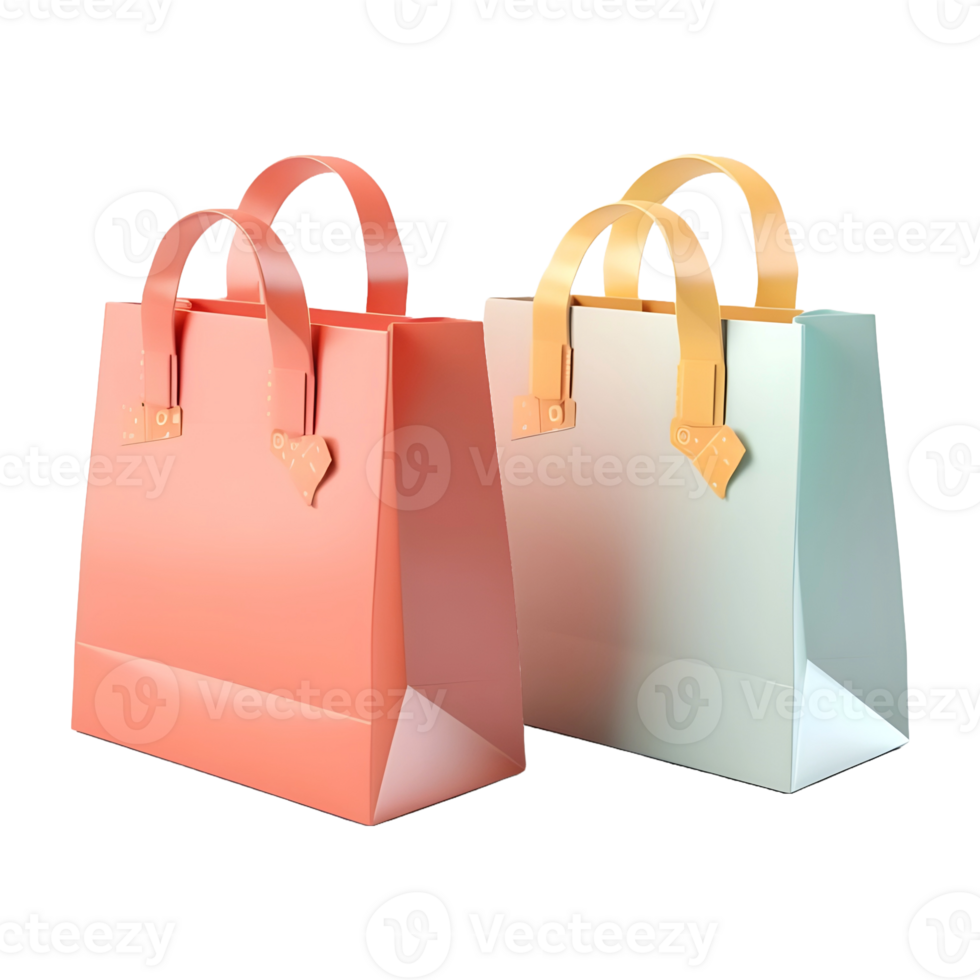 AI generated 3D Rendering of a Shopping Bag on Transparent Background - Ai Generated png