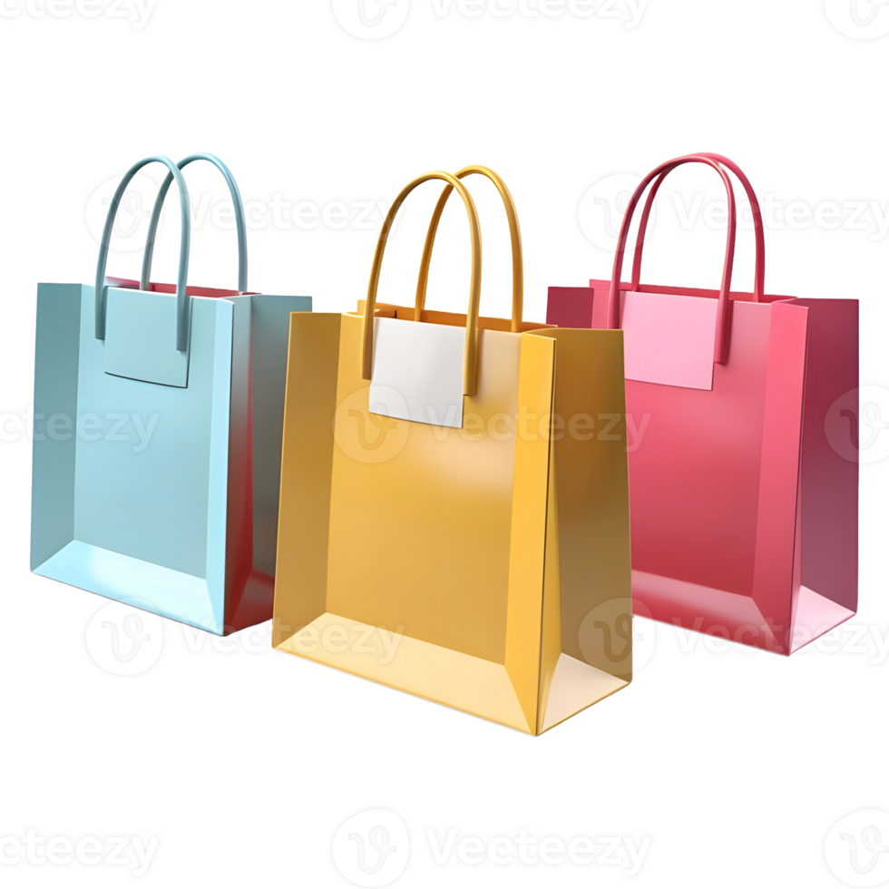 AI generated 3D Rendering of a Shopping Bag on Transparent Background - Ai Generated png