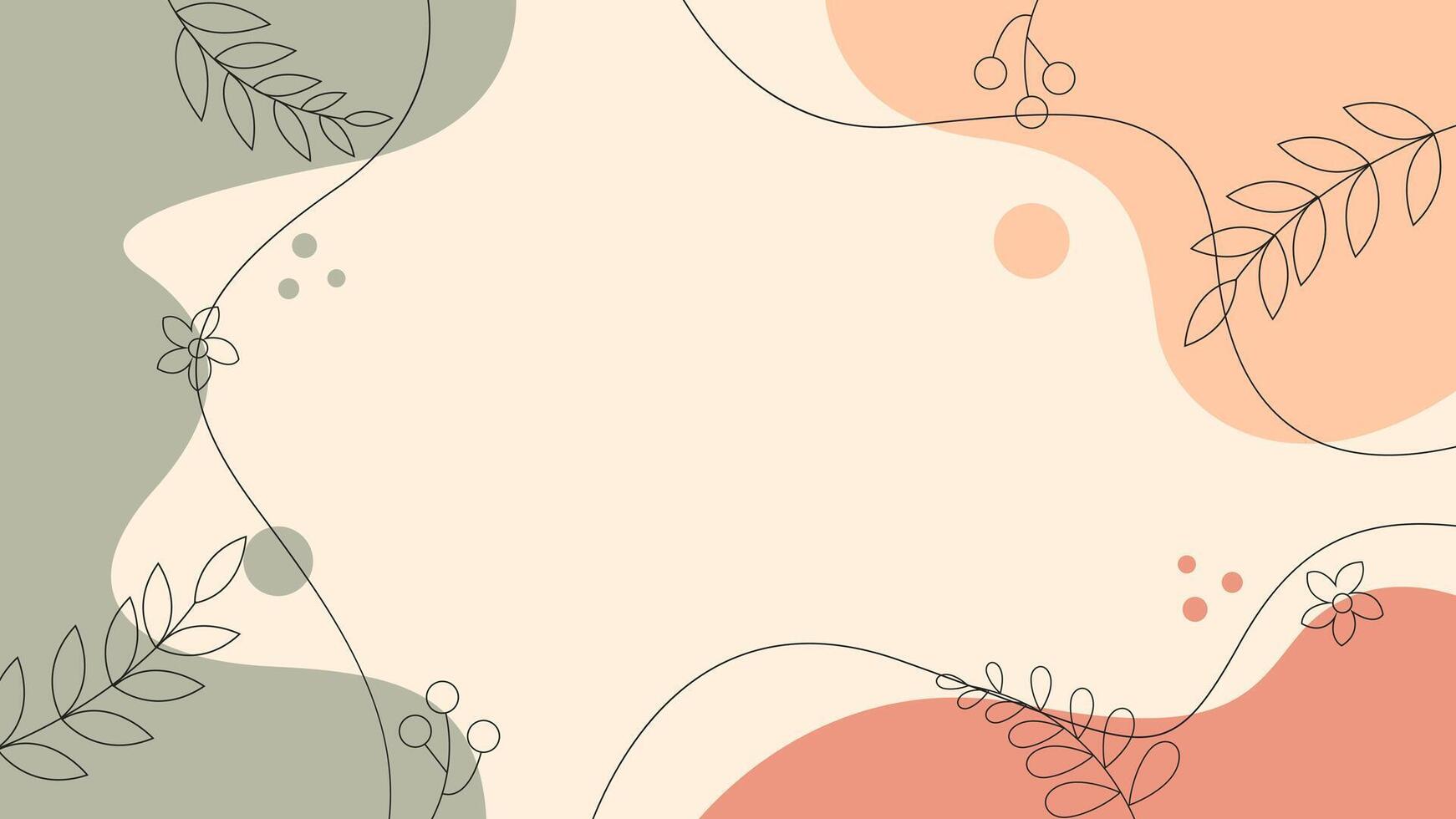 Minimalist floral abstract background. Contemporary collage with organic shapes and lines in pastel colors. Vector Illustration for covers, banners, posters, templates, and others