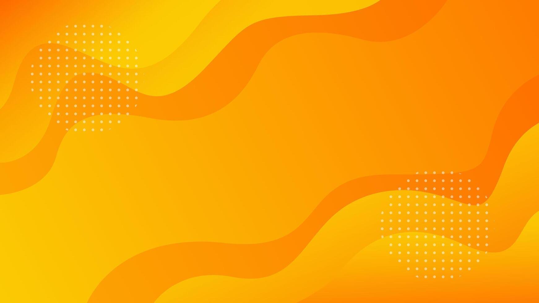 Abstract Flat Dynamic Orange and Yellow Fluid Shapes Background vector