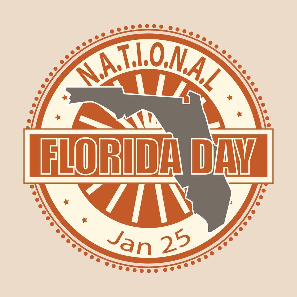 National Florida Day Vintage Badge vector