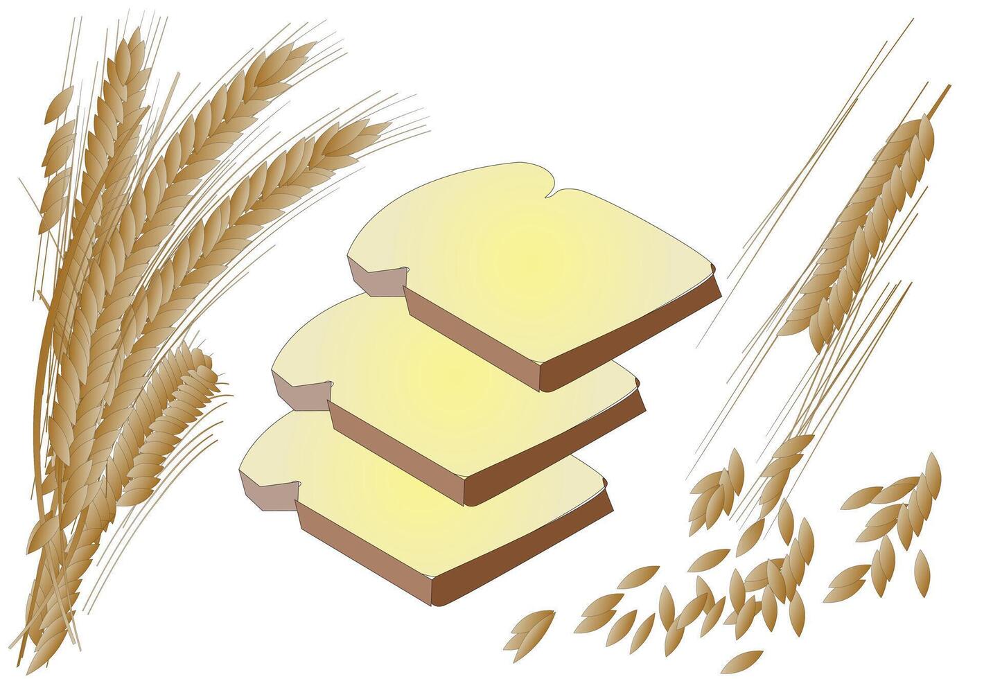 Wheat and Bread Vector Illustration