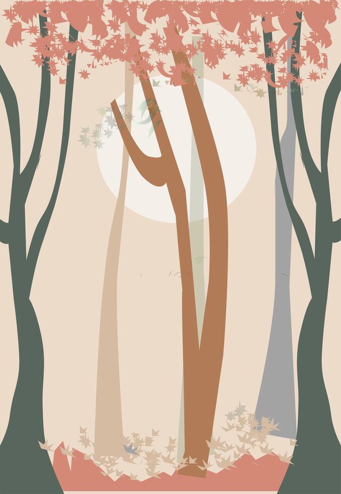 Minimalist Forest Background vector