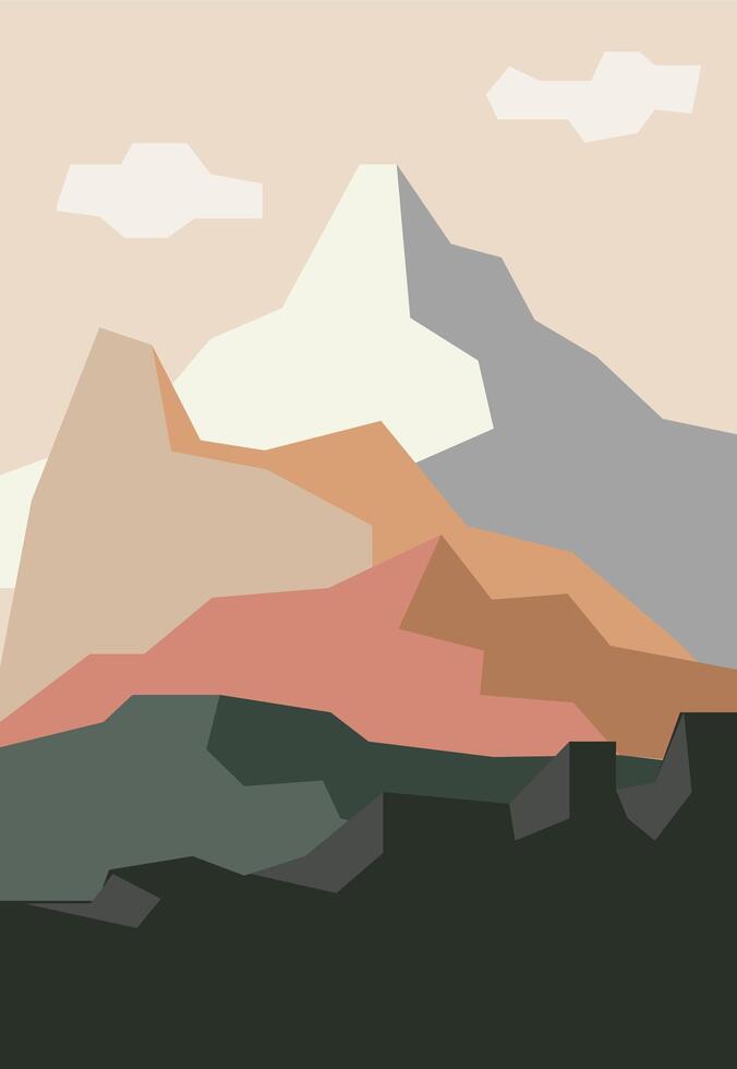 Minimalist Mountain Background vector