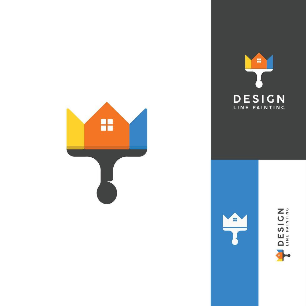 wall house painting service decoration multicolor modern simple elegant logo design vector