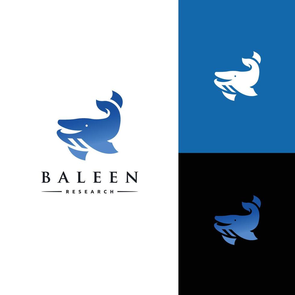 Whale baleen humpback modern logo design vector