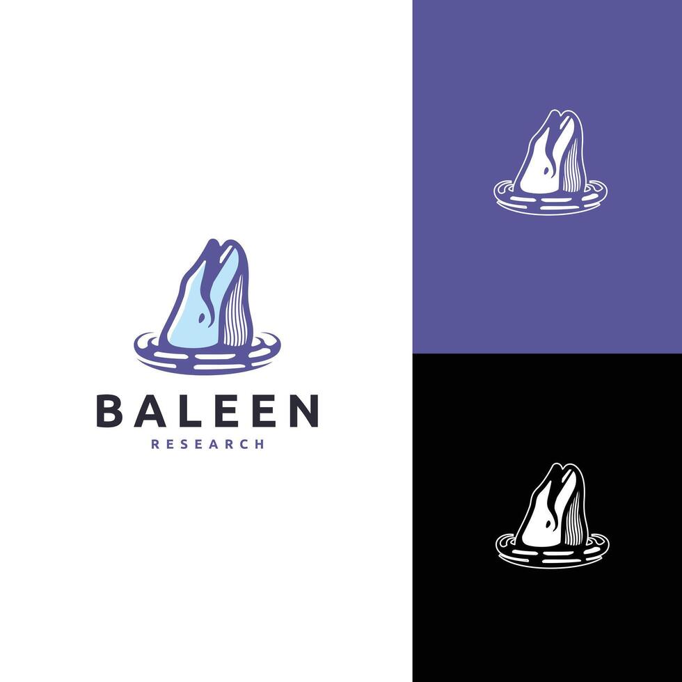 Whale baleen humpback modern logo design vector