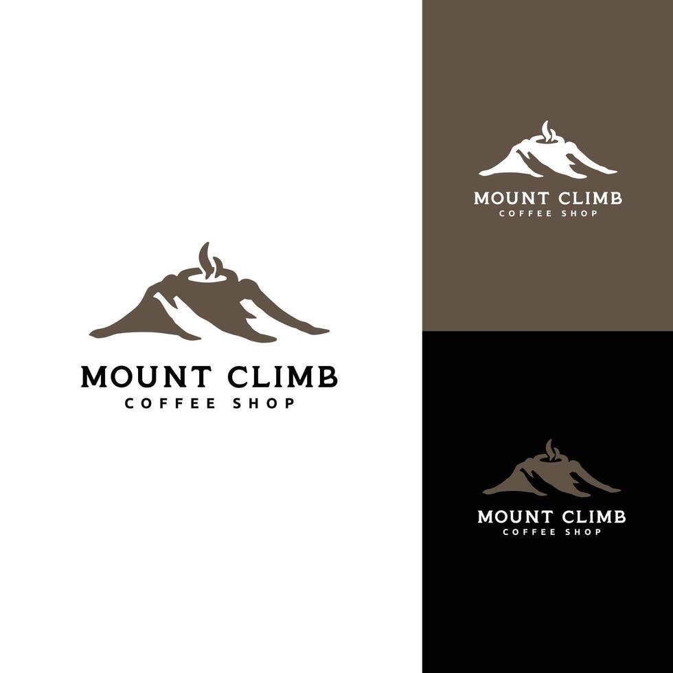 outdoor Mountain and coffee logo design vector