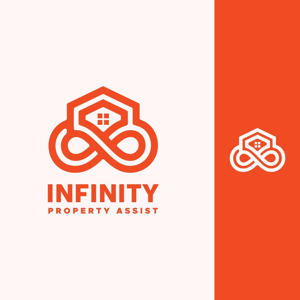 infinite orange modern simple home logo design vector for your bussines