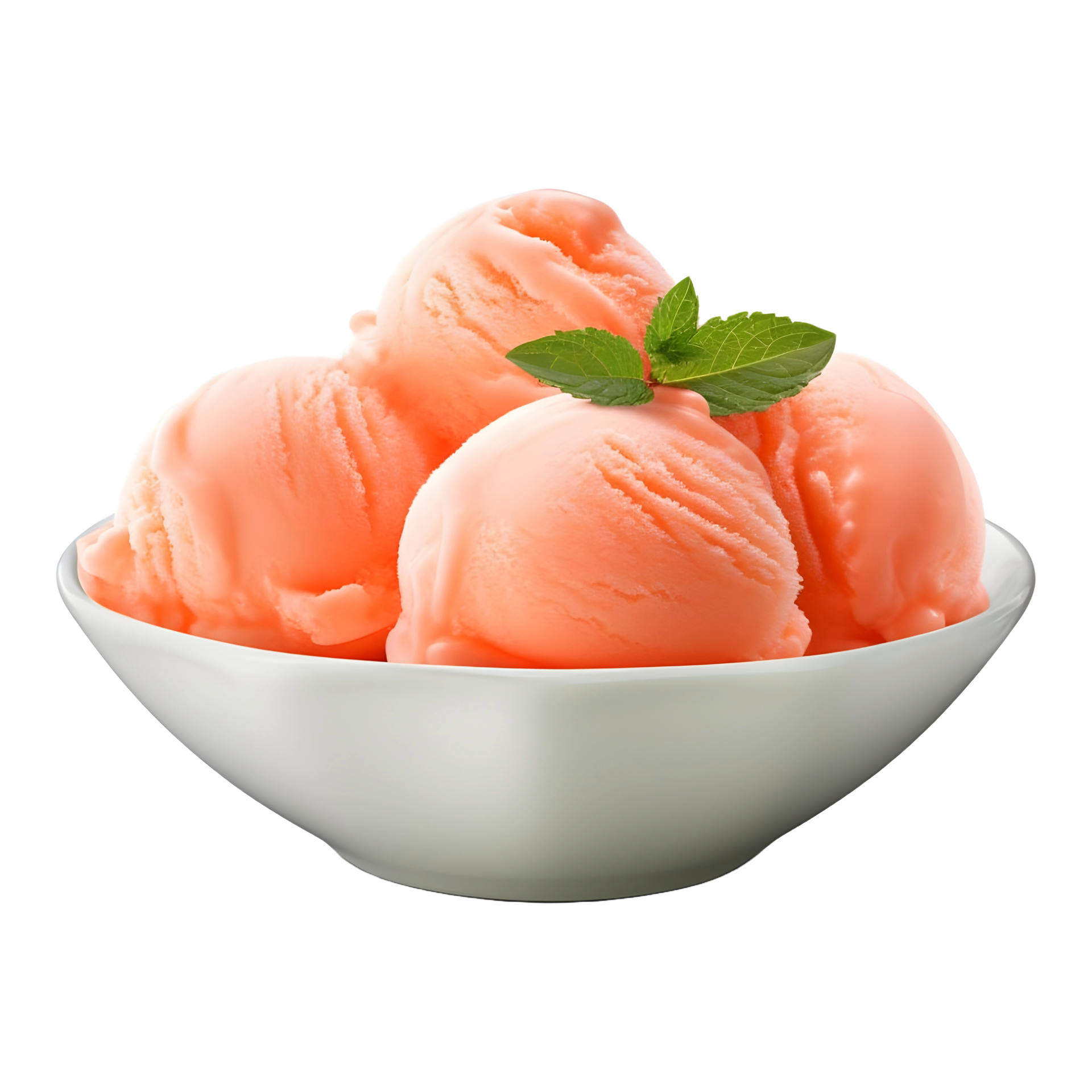 AI generated 3D Rendering of a Ice Cream in a Bowl on Transparent