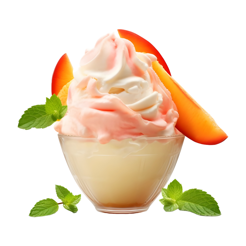 AI generated 3D Rendering of a Ice Cream in a Bowl on Transparent Background - Ai Generated png