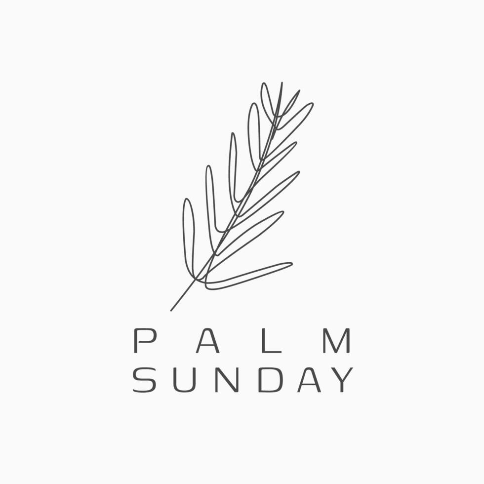 Palm Sunday elegant and minimalist doodle style for spirituality vector design element
