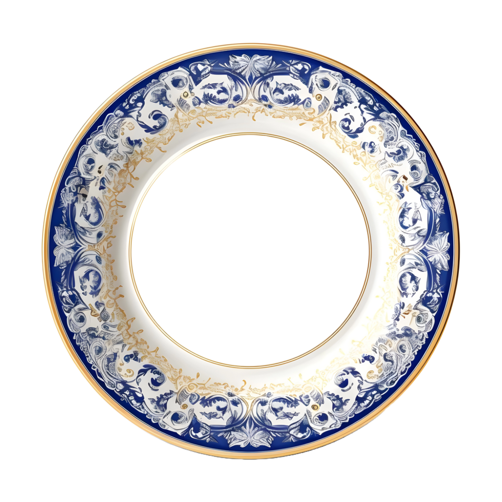 AI generated Dish Plate on Transparent background - Ai Generated png