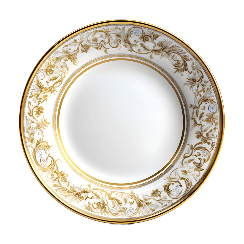 AI generated Dish Plate on Transparent background - Ai Generated png
