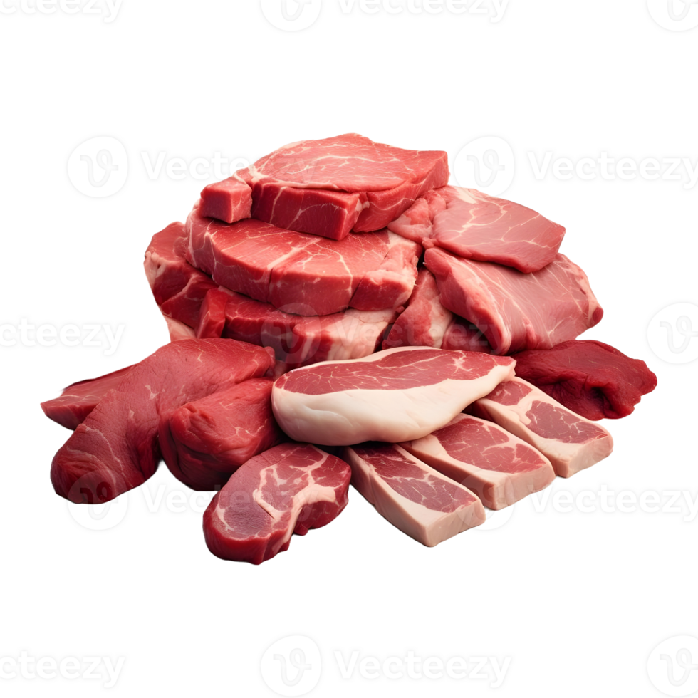 AI generated Raw Meat on Transparent background - Ai Generated png