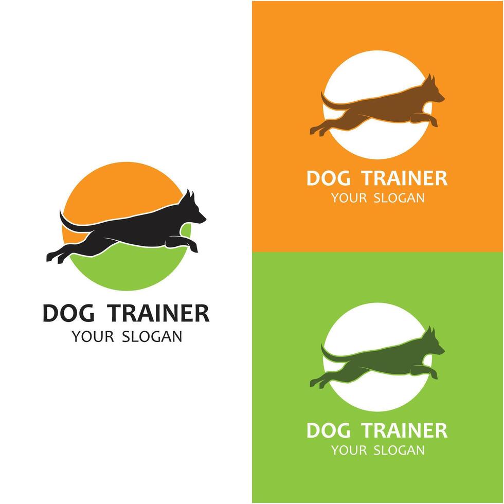 diseño logo ideas formación perros vector modelo. logo adecuado para perro entrenador compañía, perro comercio, perro comida Tienda