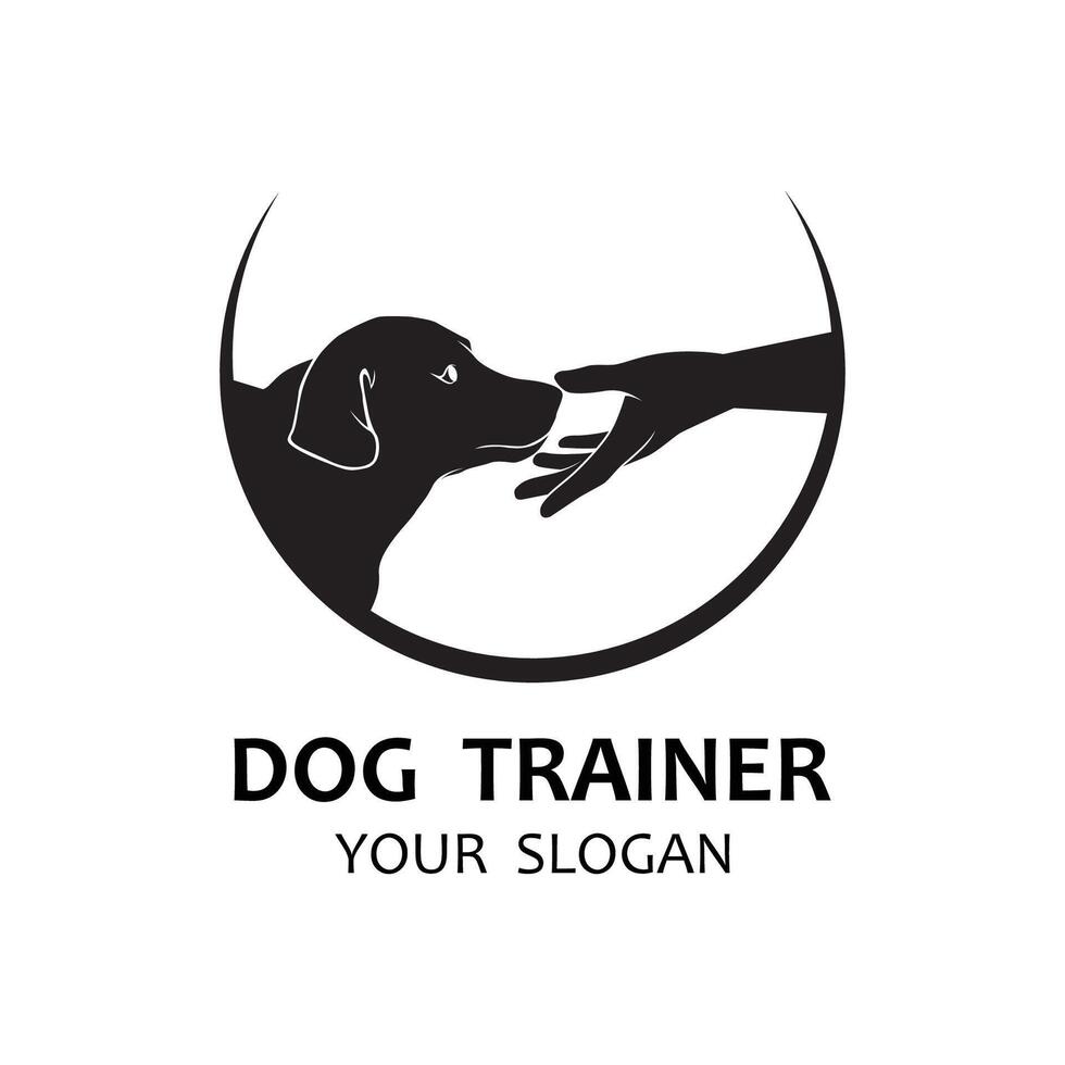 design logo ideas training dogs vector template. logo  suitable for dog trainer company, dog shop, dog food store