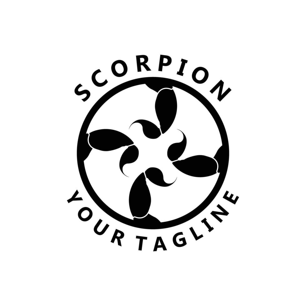Scorpion Logo Vector icon Illustration Template. logo suitable for branding, gaming, extreme sports, fashion, tattoo salons, bands and security