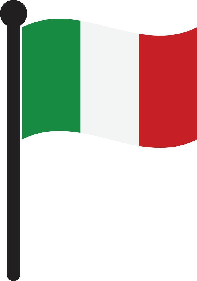 ondulación Italia bandera vector aislado en blanco antecedentes .