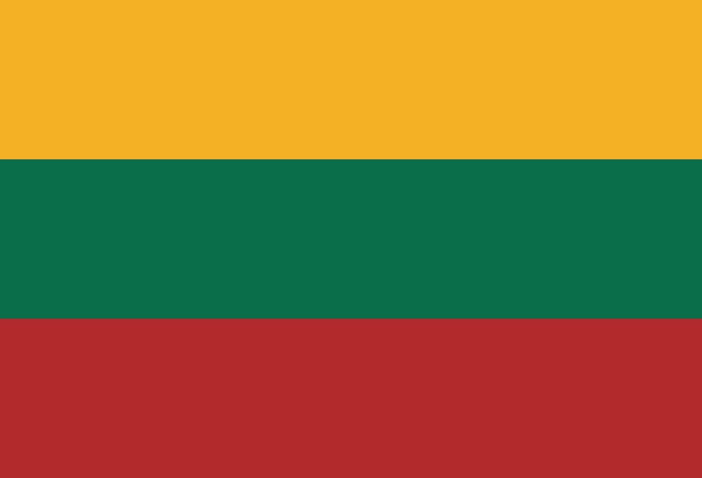 Lituania bandera aislado en blanco antecedentes . nacional bandera de Lituania. vector ilustración