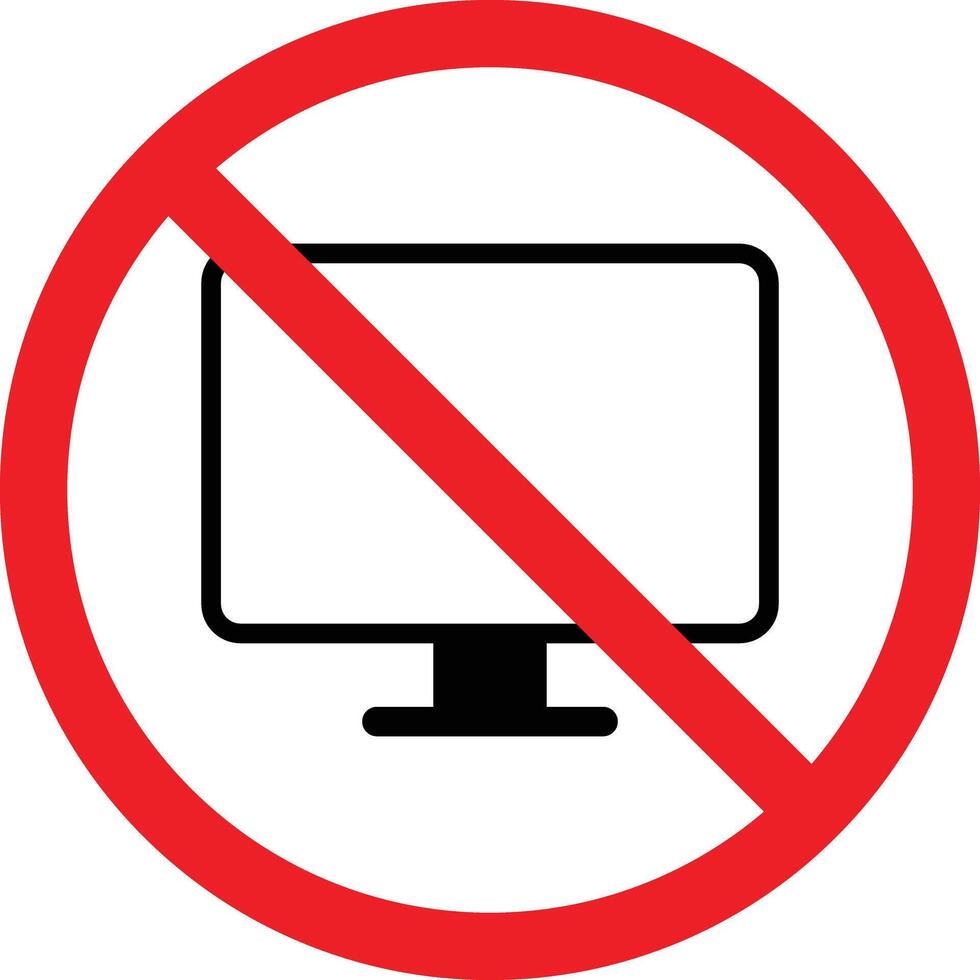 No computer icon isolated on white background . Vector illustration