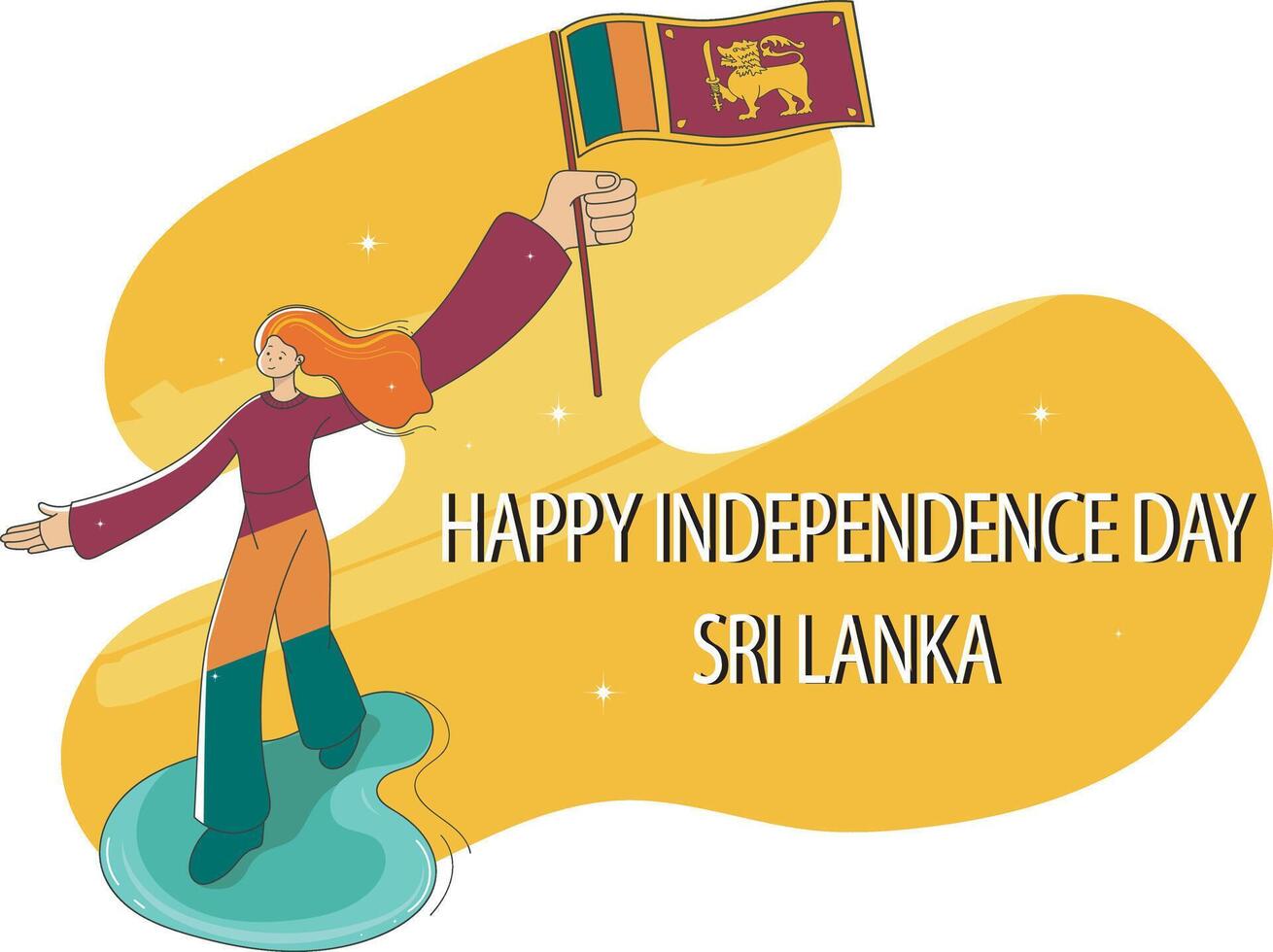 wish happy independence day Sri Lanka vector illustration