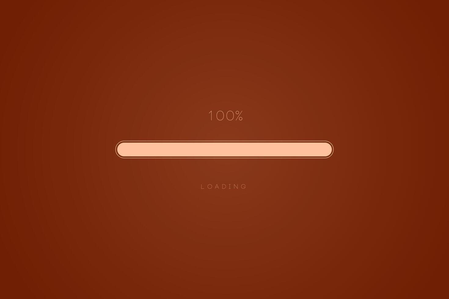 Color trend brown in progress loading bar 100 percent, a loading bar concept design, vector illustration