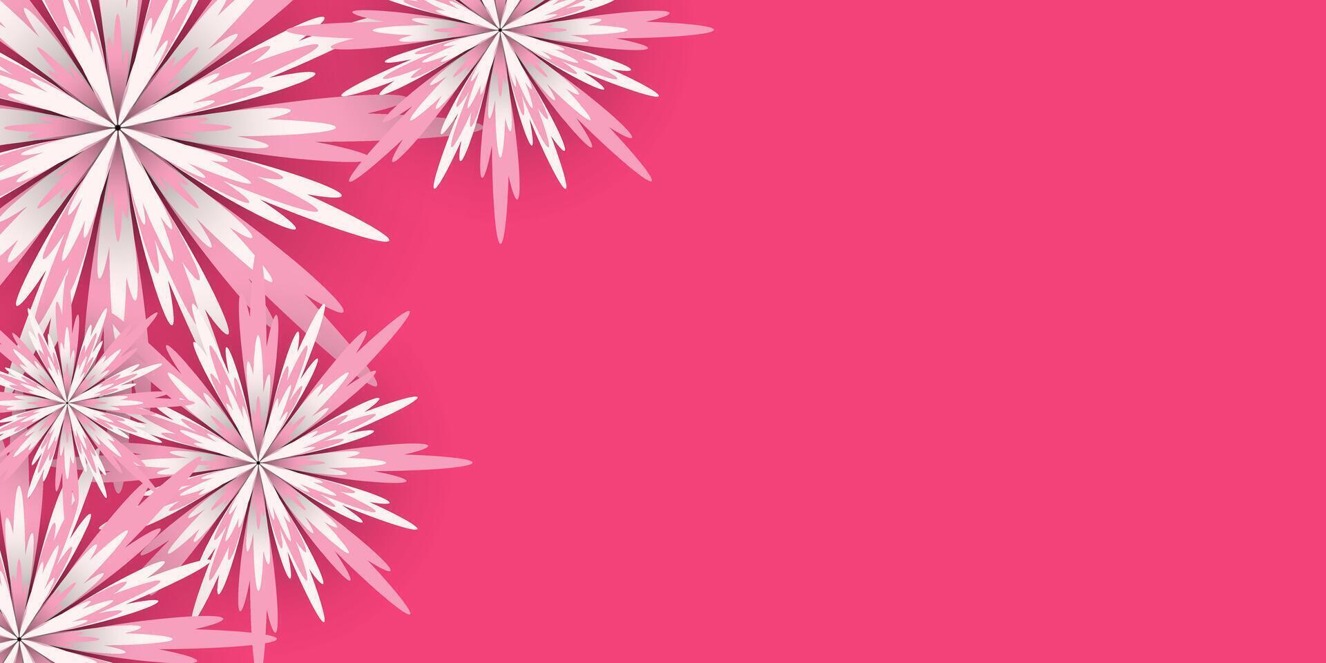 The International Women Day banner style. Greeting card design with pink flower for Women Day banner background vector illustration