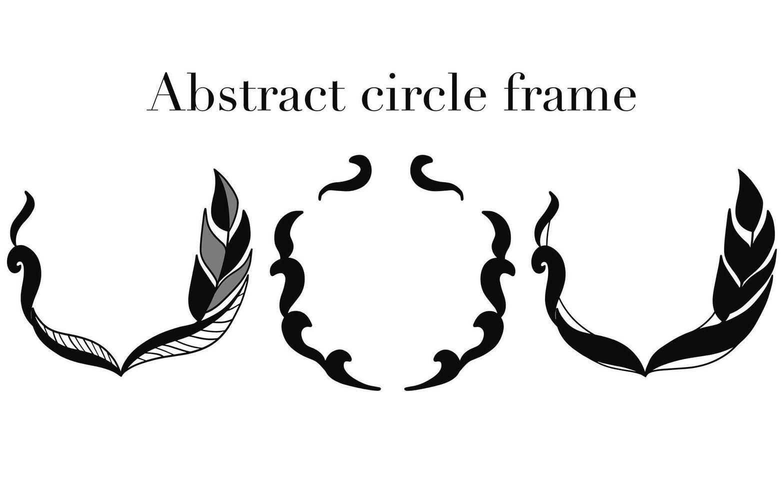 black circle frame set. Wreath ring border. Isolated with transparent background vector