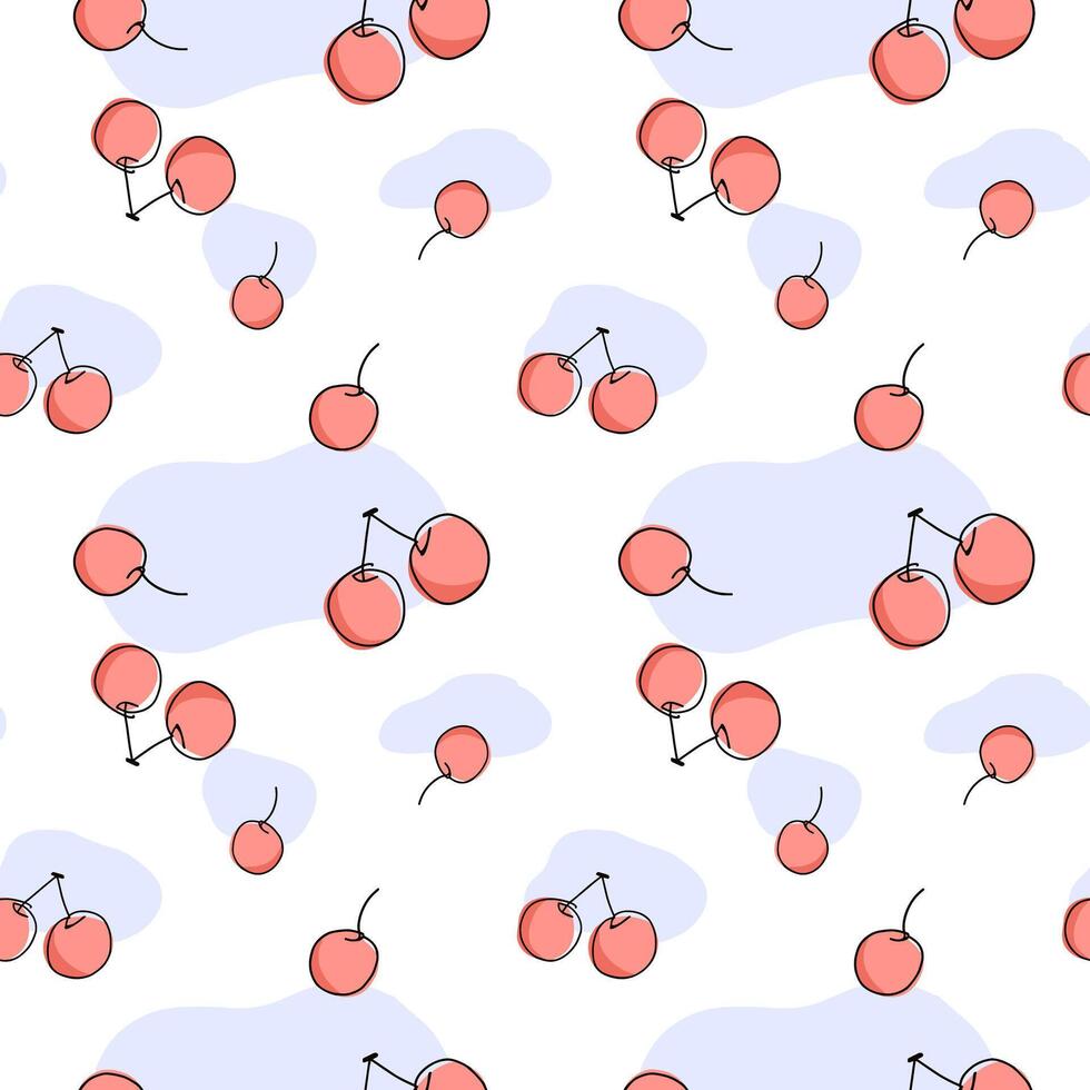 cherry seamless parttern. Pattern for textiles, wrapping paper, wallpapers, backgrounds vector