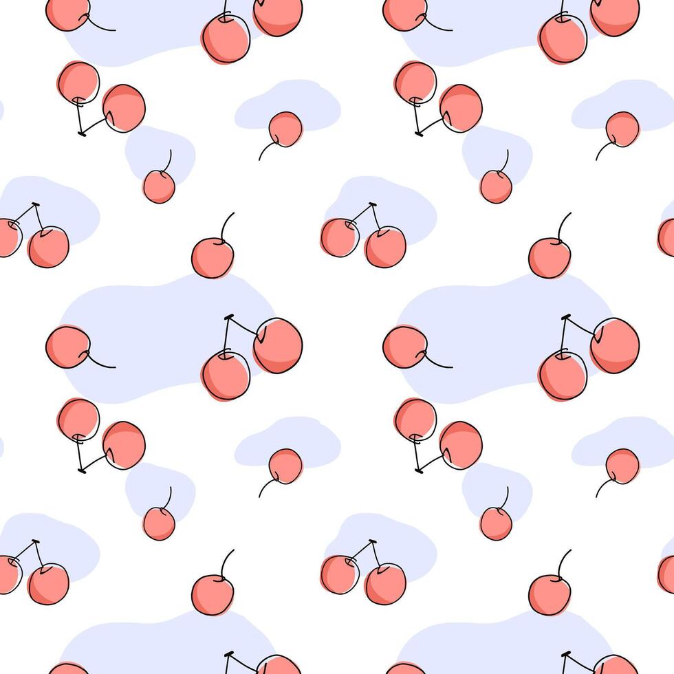 cherry seamless parttern. Pattern for textiles, wrapping paper, wallpapers, backgrounds vector