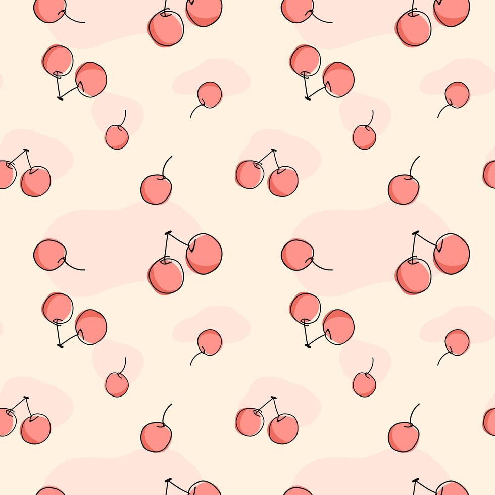 cherry seamless parttern. Pattern for textiles, wrapping paper, wallpapers, backgrounds vector