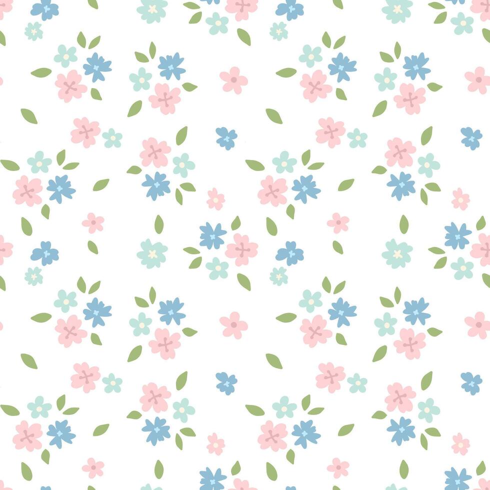 cute flower blossom seamless pattern. pastel color. Pattern for textiles, wrapping paper, wallpapers, backgrounds vector