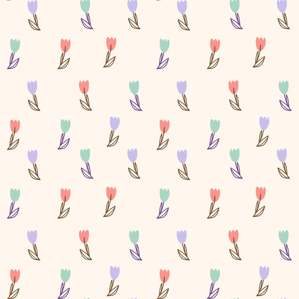 tulip seamless parttern. Pattern for textiles, wrapping paper, wallpapers, backgrounds vector