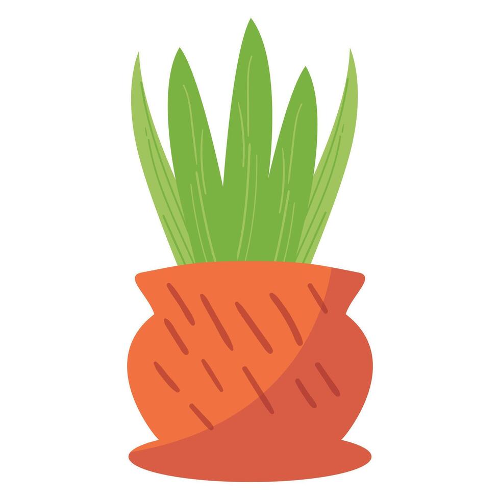 linda ilustración plantas en ollas vector