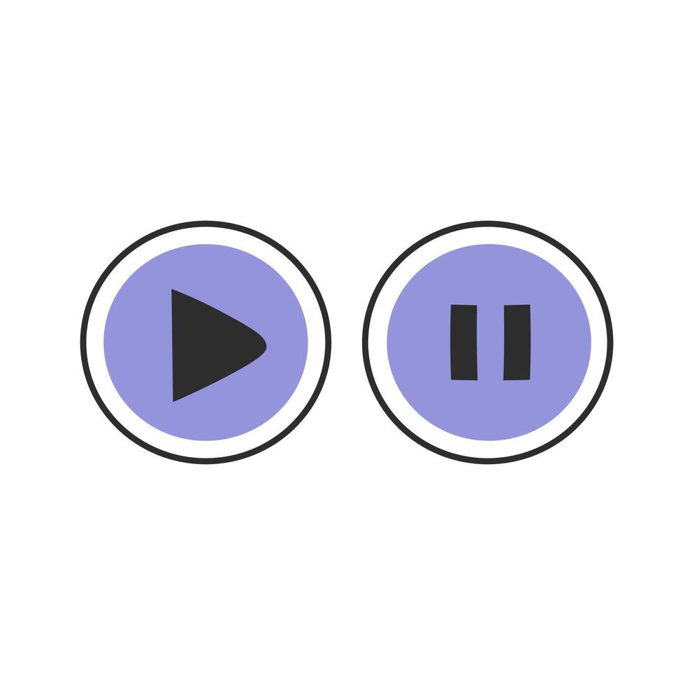 Play and pause buttons vector