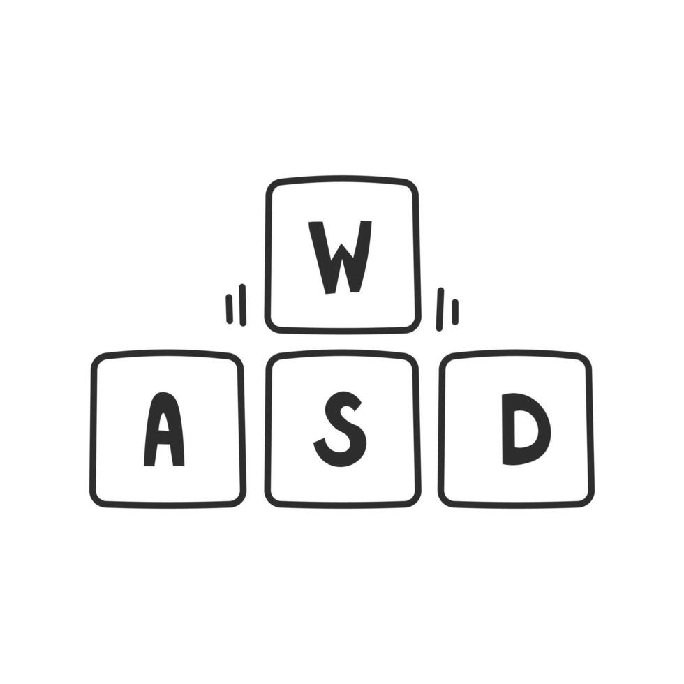 wasd teclado botones vector