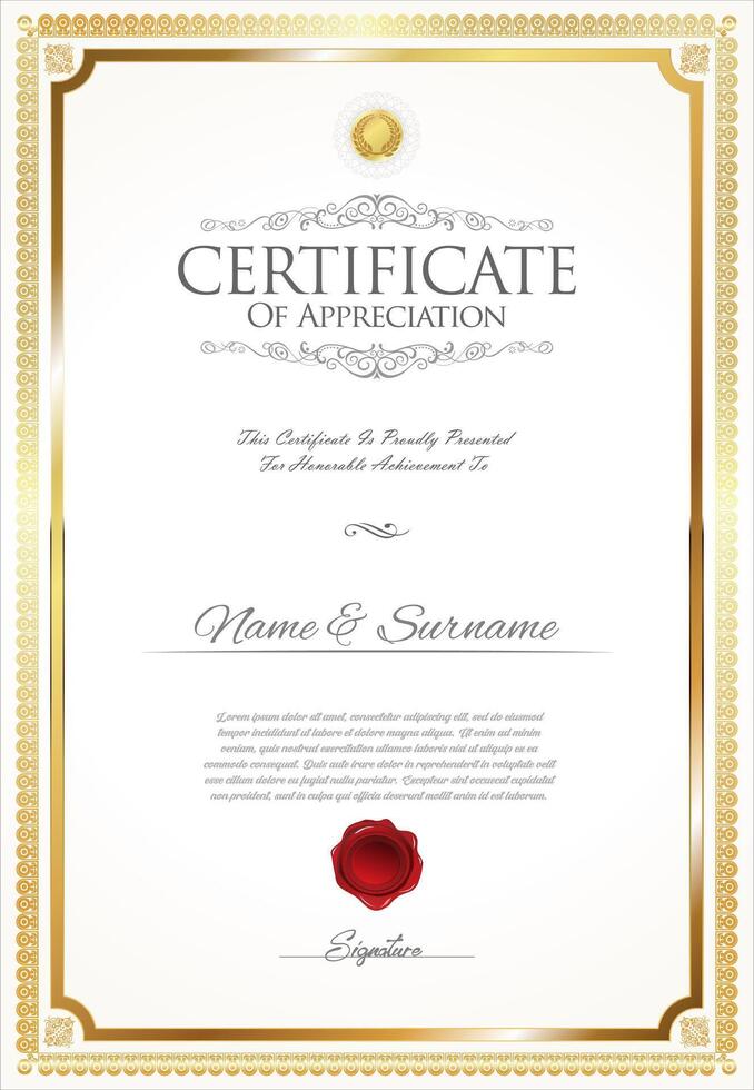 certificado o diploma modelo con decorativo diseño caligrafía elementos vector