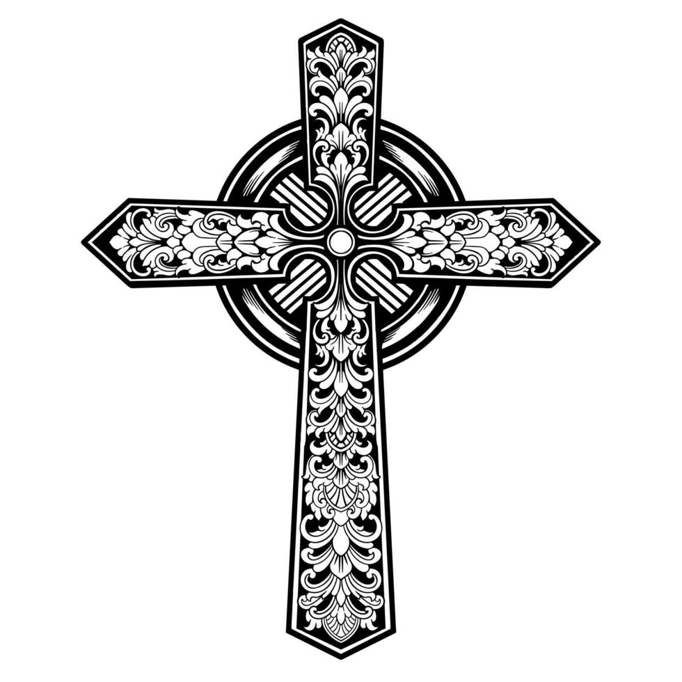 classic style christ cross vector design editable color