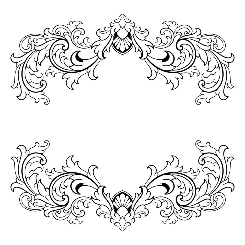 lujo marco ornamento Boda decoración frontera vector