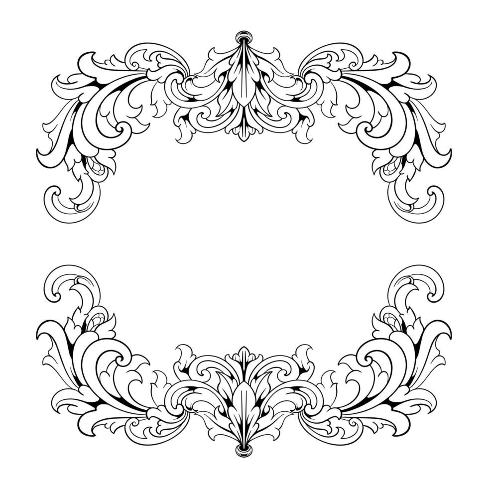 lujo marco ornamento Boda decoración frontera vector