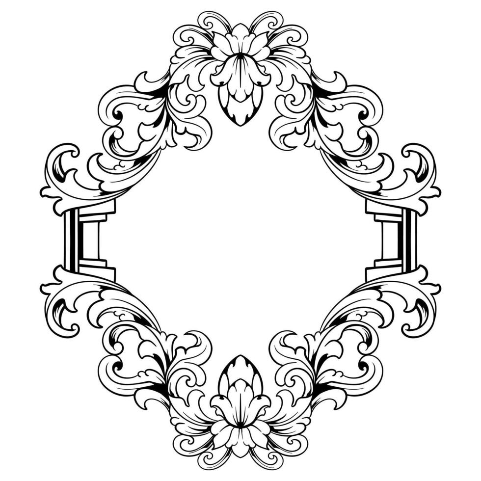 Luxury Frame Ornament Wedding Decoration Border vector