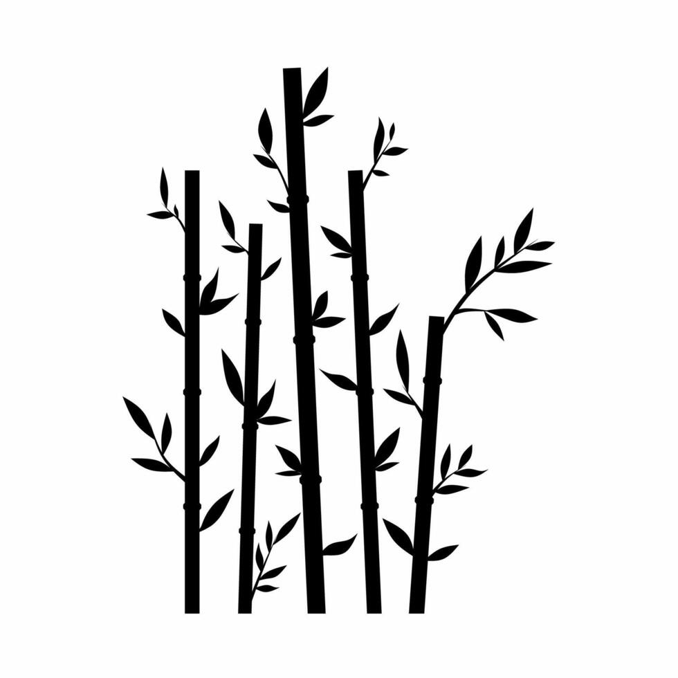 Bamboo silhouette icon vector. Bamboo tree silhouette for icon, symbol or sign. Bamboo icon for nature landscape, illustration or forest vector