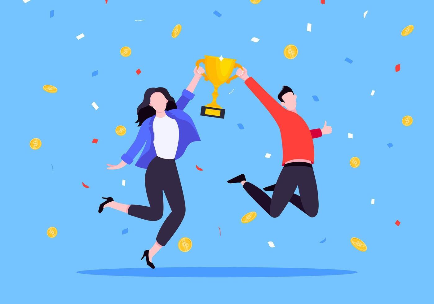 Employee recognition or proud workers of the month business concept vector