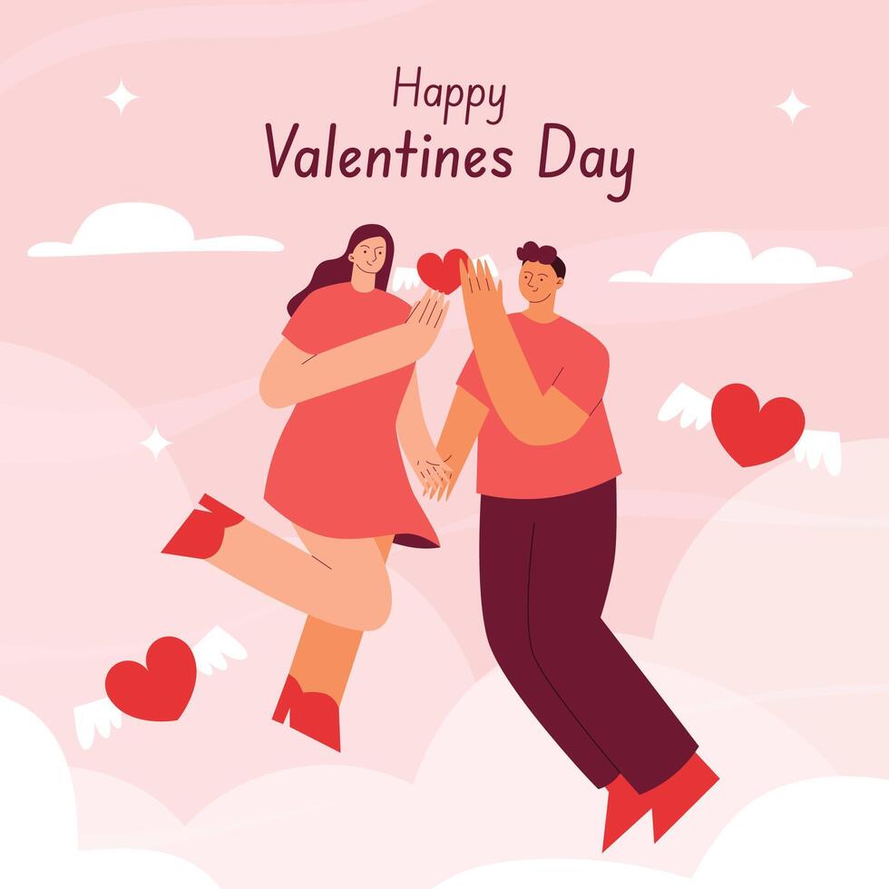 Vector flat Valentines day illustration