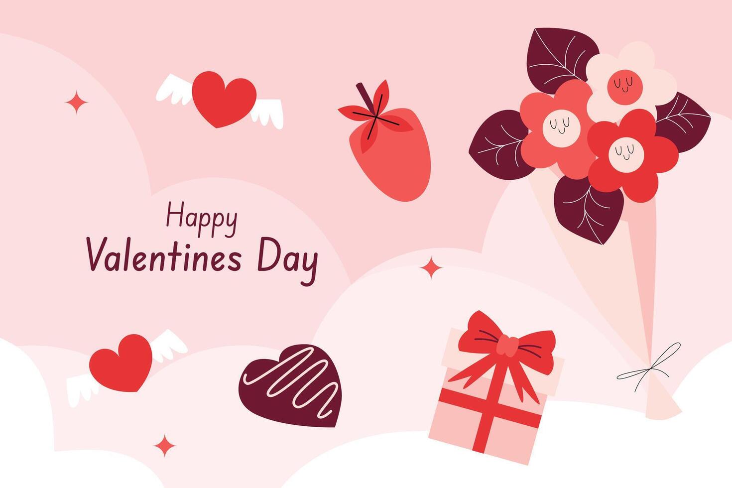 vector plano Valentins día amor antecedentes