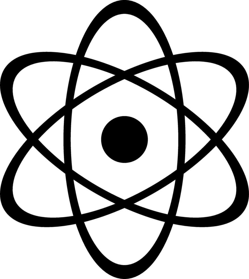 Unified Black and White Vector - React and Atom Logos with Nuclear and Ion Vectors