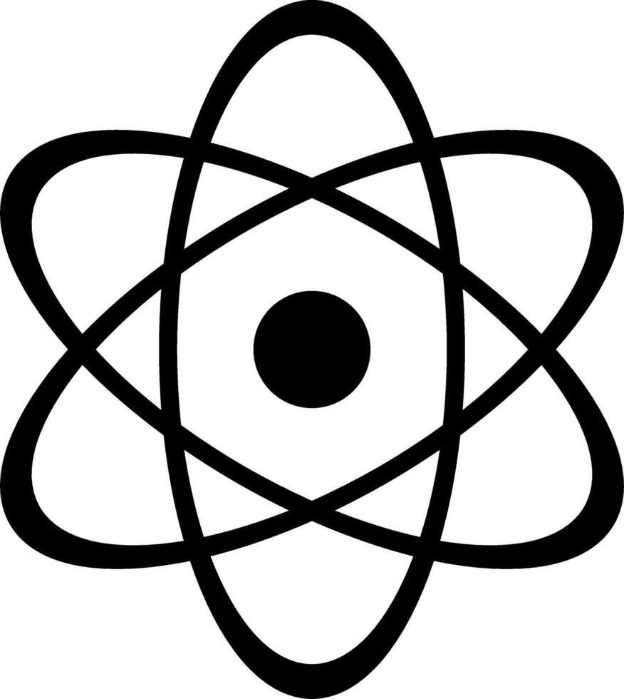 Unified Black and White Vector - React and Atom Logos with Nuclear and Ion Vectors